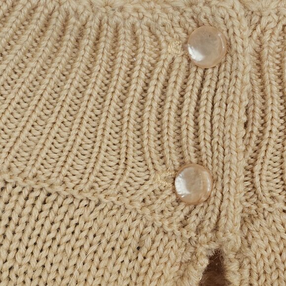 VTG HermanGeist Womens S Sweater Embroidered Floral Mustard Wool Warm Grannycore - Picture 12 of 14